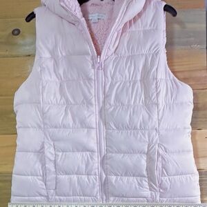 New York & Company Puffer Vest W/hood - Cotton Candy Pink - Women’s Large